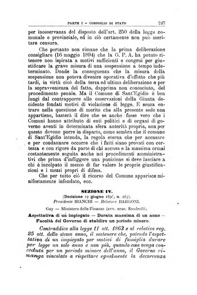 La giustizia amministrativa raccolta di decisioni e pareri del Consiglio di Stato, decisioni della Corte dei conti, sentenze della Cassazione di Roma, e decisioni delle Giunte provinciali amministrative