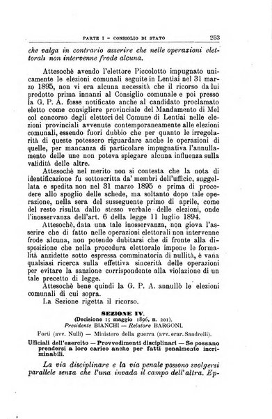 La giustizia amministrativa raccolta di decisioni e pareri del Consiglio di Stato, decisioni della Corte dei conti, sentenze della Cassazione di Roma, e decisioni delle Giunte provinciali amministrative