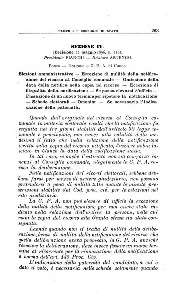 La giustizia amministrativa raccolta di decisioni e pareri del Consiglio di Stato, decisioni della Corte dei conti, sentenze della Cassazione di Roma, e decisioni delle Giunte provinciali amministrative