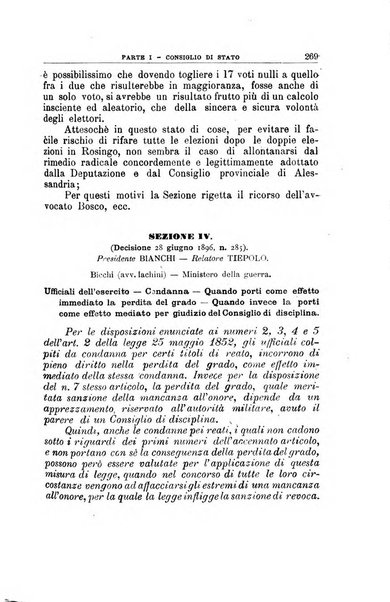 La giustizia amministrativa raccolta di decisioni e pareri del Consiglio di Stato, decisioni della Corte dei conti, sentenze della Cassazione di Roma, e decisioni delle Giunte provinciali amministrative