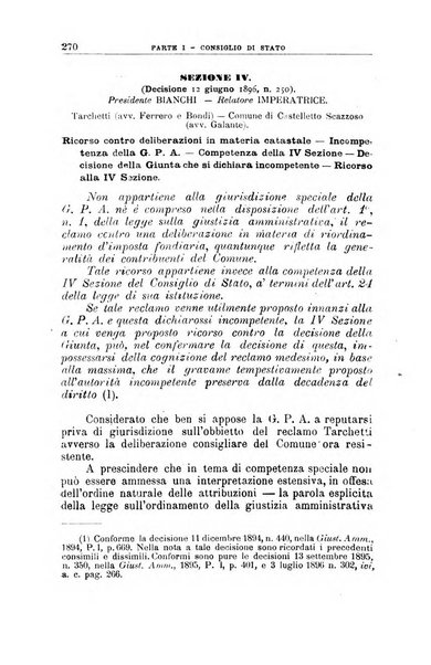 La giustizia amministrativa raccolta di decisioni e pareri del Consiglio di Stato, decisioni della Corte dei conti, sentenze della Cassazione di Roma, e decisioni delle Giunte provinciali amministrative