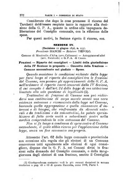 La giustizia amministrativa raccolta di decisioni e pareri del Consiglio di Stato, decisioni della Corte dei conti, sentenze della Cassazione di Roma, e decisioni delle Giunte provinciali amministrative