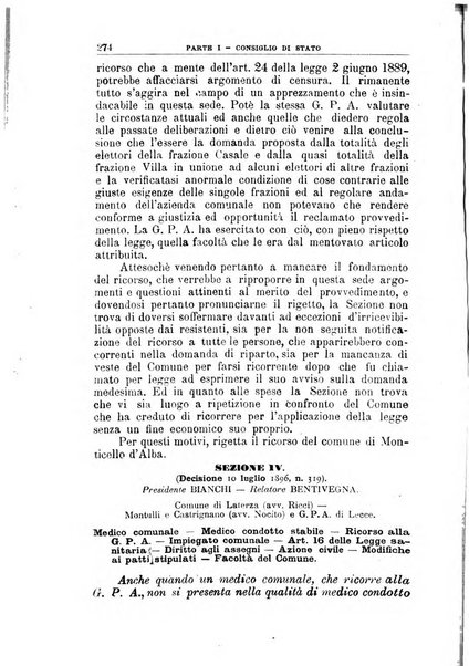 La giustizia amministrativa raccolta di decisioni e pareri del Consiglio di Stato, decisioni della Corte dei conti, sentenze della Cassazione di Roma, e decisioni delle Giunte provinciali amministrative