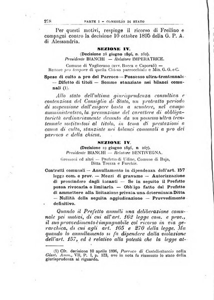 La giustizia amministrativa raccolta di decisioni e pareri del Consiglio di Stato, decisioni della Corte dei conti, sentenze della Cassazione di Roma, e decisioni delle Giunte provinciali amministrative