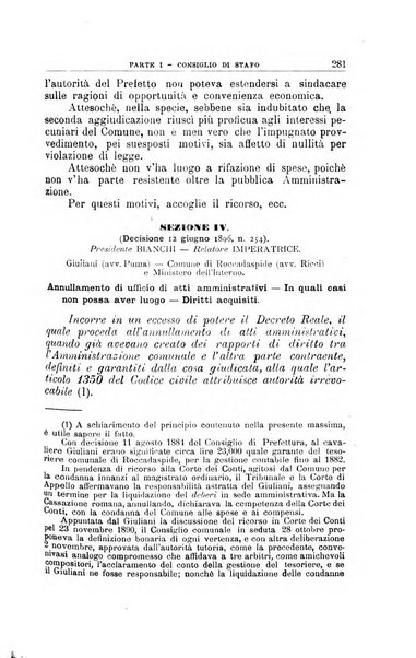 La giustizia amministrativa raccolta di decisioni e pareri del Consiglio di Stato, decisioni della Corte dei conti, sentenze della Cassazione di Roma, e decisioni delle Giunte provinciali amministrative