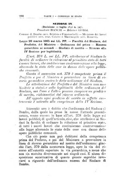 La giustizia amministrativa raccolta di decisioni e pareri del Consiglio di Stato, decisioni della Corte dei conti, sentenze della Cassazione di Roma, e decisioni delle Giunte provinciali amministrative