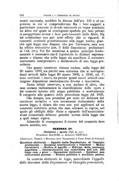 La giustizia amministrativa raccolta di decisioni e pareri del Consiglio di Stato, decisioni della Corte dei conti, sentenze della Cassazione di Roma, e decisioni delle Giunte provinciali amministrative