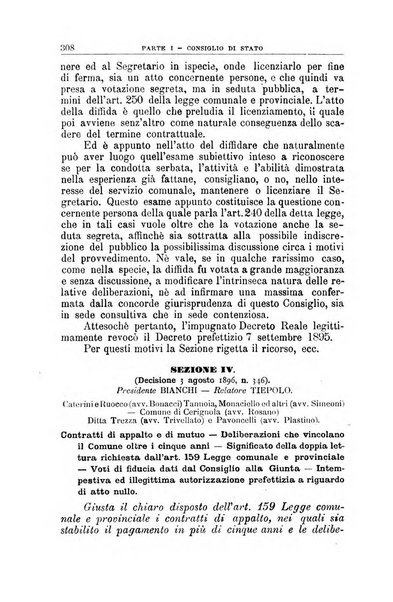 La giustizia amministrativa raccolta di decisioni e pareri del Consiglio di Stato, decisioni della Corte dei conti, sentenze della Cassazione di Roma, e decisioni delle Giunte provinciali amministrative