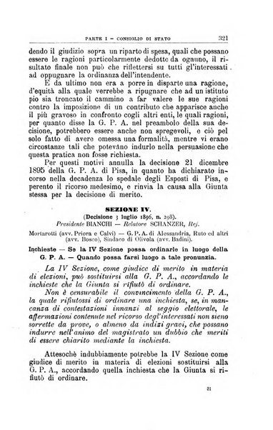 La giustizia amministrativa raccolta di decisioni e pareri del Consiglio di Stato, decisioni della Corte dei conti, sentenze della Cassazione di Roma, e decisioni delle Giunte provinciali amministrative