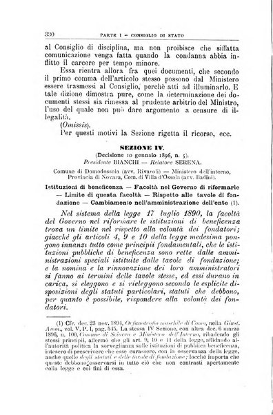 La giustizia amministrativa raccolta di decisioni e pareri del Consiglio di Stato, decisioni della Corte dei conti, sentenze della Cassazione di Roma, e decisioni delle Giunte provinciali amministrative