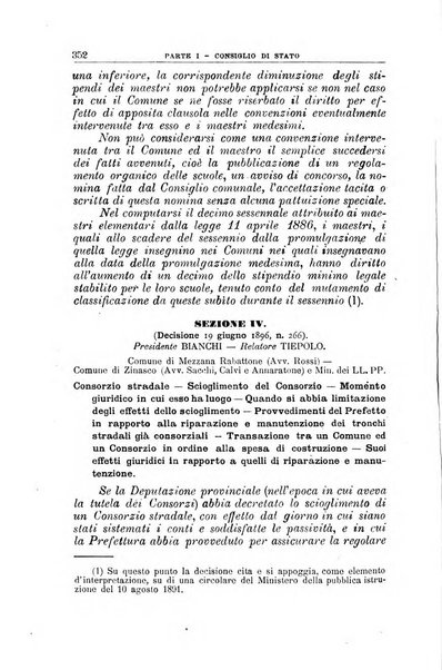 La giustizia amministrativa raccolta di decisioni e pareri del Consiglio di Stato, decisioni della Corte dei conti, sentenze della Cassazione di Roma, e decisioni delle Giunte provinciali amministrative