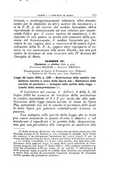 La giustizia amministrativa raccolta di decisioni e pareri del Consiglio di Stato, decisioni della Corte dei conti, sentenze della Cassazione di Roma, e decisioni delle Giunte provinciali amministrative