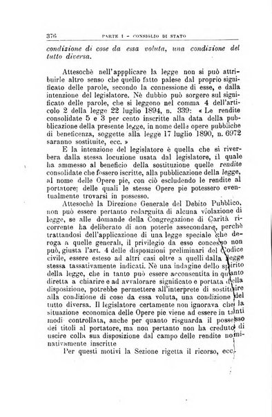 La giustizia amministrativa raccolta di decisioni e pareri del Consiglio di Stato, decisioni della Corte dei conti, sentenze della Cassazione di Roma, e decisioni delle Giunte provinciali amministrative