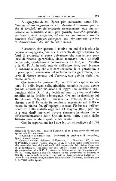 La giustizia amministrativa raccolta di decisioni e pareri del Consiglio di Stato, decisioni della Corte dei conti, sentenze della Cassazione di Roma, e decisioni delle Giunte provinciali amministrative