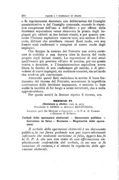 La giustizia amministrativa raccolta di decisioni e pareri del Consiglio di Stato, decisioni della Corte dei conti, sentenze della Cassazione di Roma, e decisioni delle Giunte provinciali amministrative