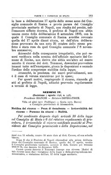 La giustizia amministrativa raccolta di decisioni e pareri del Consiglio di Stato, decisioni della Corte dei conti, sentenze della Cassazione di Roma, e decisioni delle Giunte provinciali amministrative