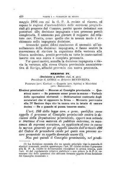 La giustizia amministrativa raccolta di decisioni e pareri del Consiglio di Stato, decisioni della Corte dei conti, sentenze della Cassazione di Roma, e decisioni delle Giunte provinciali amministrative