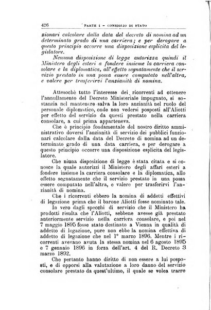 La giustizia amministrativa raccolta di decisioni e pareri del Consiglio di Stato, decisioni della Corte dei conti, sentenze della Cassazione di Roma, e decisioni delle Giunte provinciali amministrative