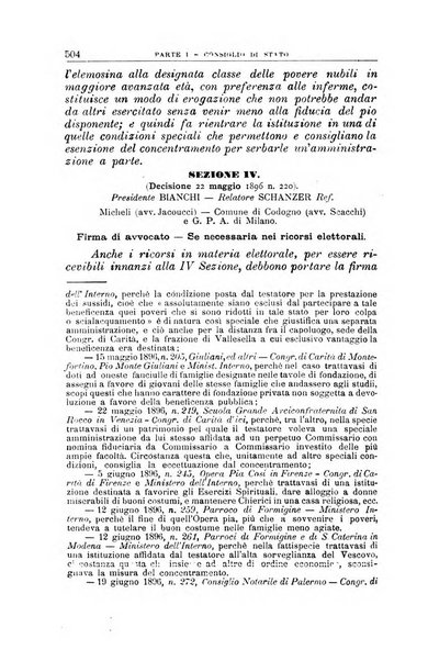 La giustizia amministrativa raccolta di decisioni e pareri del Consiglio di Stato, decisioni della Corte dei conti, sentenze della Cassazione di Roma, e decisioni delle Giunte provinciali amministrative