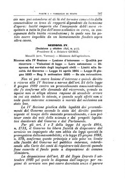 La giustizia amministrativa raccolta di decisioni e pareri del Consiglio di Stato, decisioni della Corte dei conti, sentenze della Cassazione di Roma, e decisioni delle Giunte provinciali amministrative