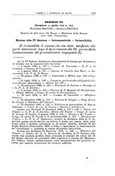 La giustizia amministrativa raccolta di decisioni e pareri del Consiglio di Stato, decisioni della Corte dei conti, sentenze della Cassazione di Roma, e decisioni delle Giunte provinciali amministrative