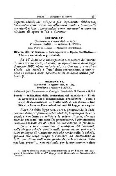 La giustizia amministrativa raccolta di decisioni e pareri del Consiglio di Stato, decisioni della Corte dei conti, sentenze della Cassazione di Roma, e decisioni delle Giunte provinciali amministrative