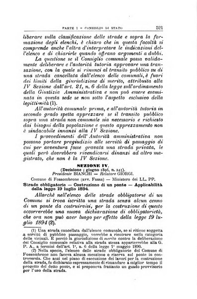 La giustizia amministrativa raccolta di decisioni e pareri del Consiglio di Stato, decisioni della Corte dei conti, sentenze della Cassazione di Roma, e decisioni delle Giunte provinciali amministrative