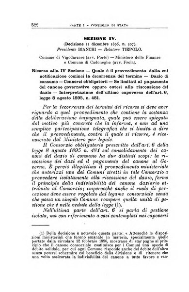 La giustizia amministrativa raccolta di decisioni e pareri del Consiglio di Stato, decisioni della Corte dei conti, sentenze della Cassazione di Roma, e decisioni delle Giunte provinciali amministrative