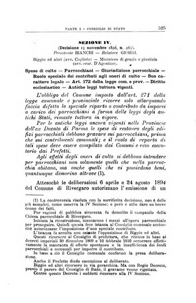 La giustizia amministrativa raccolta di decisioni e pareri del Consiglio di Stato, decisioni della Corte dei conti, sentenze della Cassazione di Roma, e decisioni delle Giunte provinciali amministrative