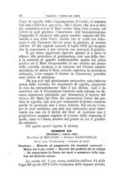 La giustizia amministrativa raccolta di decisioni e pareri del Consiglio di Stato, decisioni della Corte dei conti, sentenze della Cassazione di Roma, e decisioni delle Giunte provinciali amministrative