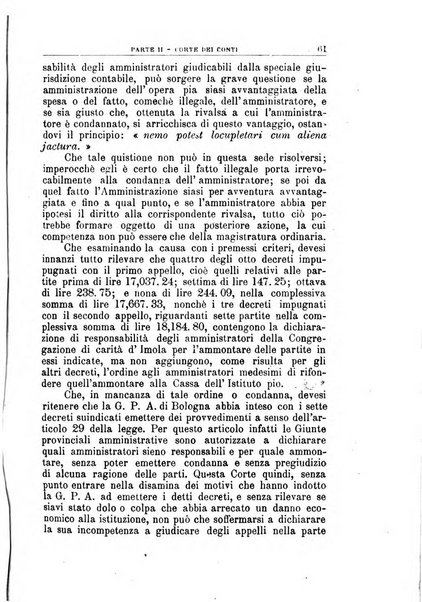 La giustizia amministrativa raccolta di decisioni e pareri del Consiglio di Stato, decisioni della Corte dei conti, sentenze della Cassazione di Roma, e decisioni delle Giunte provinciali amministrative