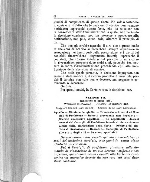 La giustizia amministrativa raccolta di decisioni e pareri del Consiglio di Stato, decisioni della Corte dei conti, sentenze della Cassazione di Roma, e decisioni delle Giunte provinciali amministrative