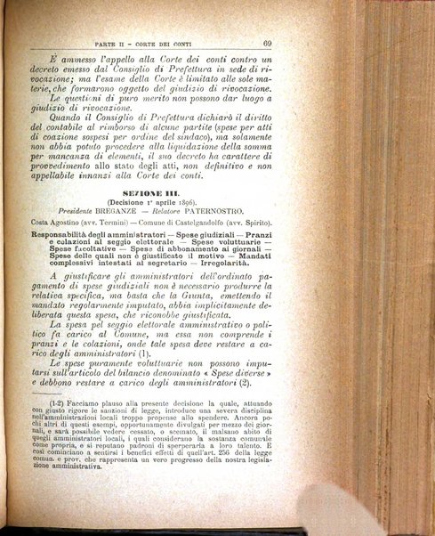 La giustizia amministrativa raccolta di decisioni e pareri del Consiglio di Stato, decisioni della Corte dei conti, sentenze della Cassazione di Roma, e decisioni delle Giunte provinciali amministrative