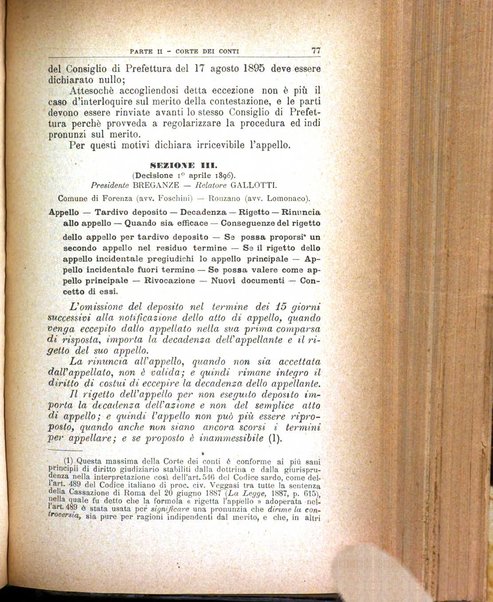 La giustizia amministrativa raccolta di decisioni e pareri del Consiglio di Stato, decisioni della Corte dei conti, sentenze della Cassazione di Roma, e decisioni delle Giunte provinciali amministrative