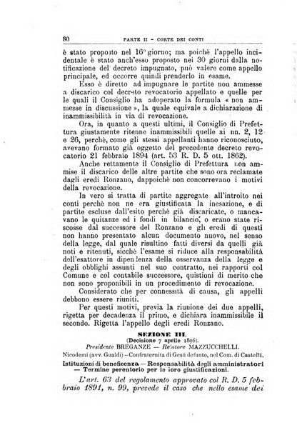 La giustizia amministrativa raccolta di decisioni e pareri del Consiglio di Stato, decisioni della Corte dei conti, sentenze della Cassazione di Roma, e decisioni delle Giunte provinciali amministrative