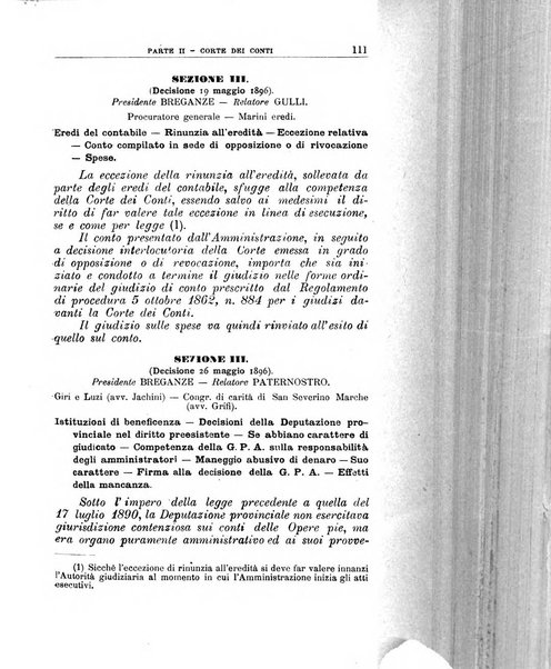 La giustizia amministrativa raccolta di decisioni e pareri del Consiglio di Stato, decisioni della Corte dei conti, sentenze della Cassazione di Roma, e decisioni delle Giunte provinciali amministrative