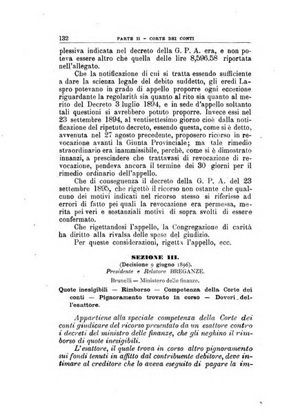 La giustizia amministrativa raccolta di decisioni e pareri del Consiglio di Stato, decisioni della Corte dei conti, sentenze della Cassazione di Roma, e decisioni delle Giunte provinciali amministrative