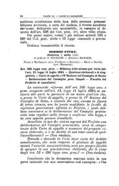 La giustizia amministrativa raccolta di decisioni e pareri del Consiglio di Stato, decisioni della Corte dei conti, sentenze della Cassazione di Roma, e decisioni delle Giunte provinciali amministrative