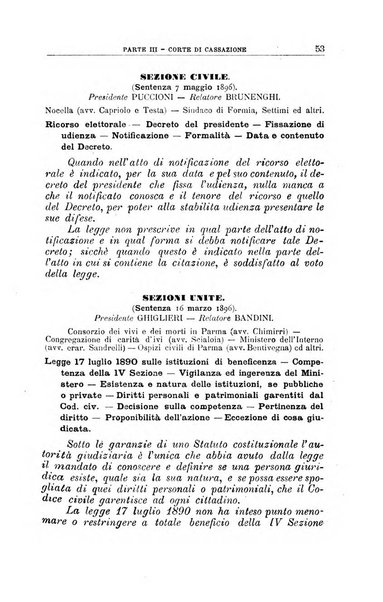 La giustizia amministrativa raccolta di decisioni e pareri del Consiglio di Stato, decisioni della Corte dei conti, sentenze della Cassazione di Roma, e decisioni delle Giunte provinciali amministrative