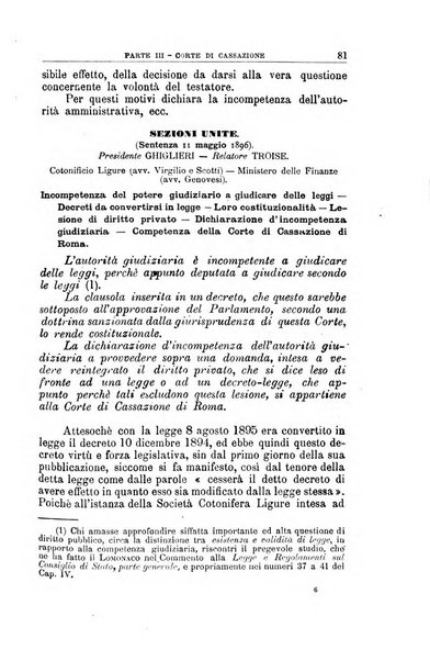 La giustizia amministrativa raccolta di decisioni e pareri del Consiglio di Stato, decisioni della Corte dei conti, sentenze della Cassazione di Roma, e decisioni delle Giunte provinciali amministrative