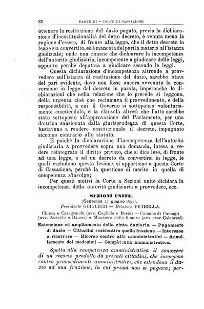 La giustizia amministrativa raccolta di decisioni e pareri del Consiglio di Stato, decisioni della Corte dei conti, sentenze della Cassazione di Roma, e decisioni delle Giunte provinciali amministrative