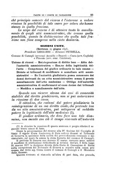 La giustizia amministrativa raccolta di decisioni e pareri del Consiglio di Stato, decisioni della Corte dei conti, sentenze della Cassazione di Roma, e decisioni delle Giunte provinciali amministrative