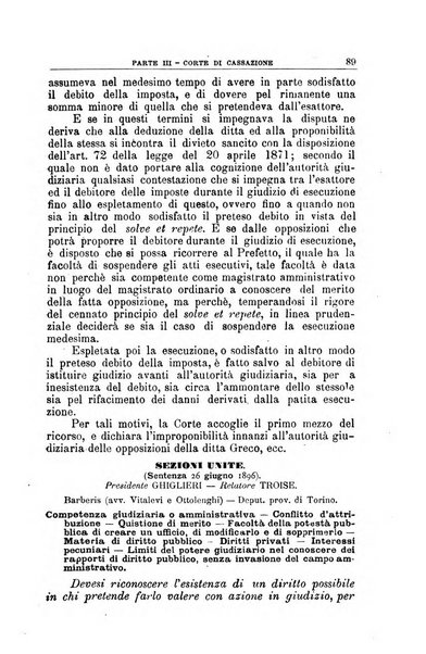 La giustizia amministrativa raccolta di decisioni e pareri del Consiglio di Stato, decisioni della Corte dei conti, sentenze della Cassazione di Roma, e decisioni delle Giunte provinciali amministrative