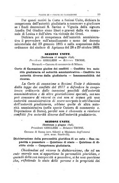 La giustizia amministrativa raccolta di decisioni e pareri del Consiglio di Stato, decisioni della Corte dei conti, sentenze della Cassazione di Roma, e decisioni delle Giunte provinciali amministrative