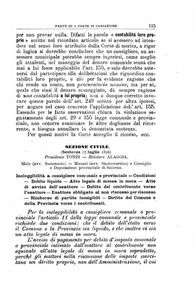 La giustizia amministrativa raccolta di decisioni e pareri del Consiglio di Stato, decisioni della Corte dei conti, sentenze della Cassazione di Roma, e decisioni delle Giunte provinciali amministrative