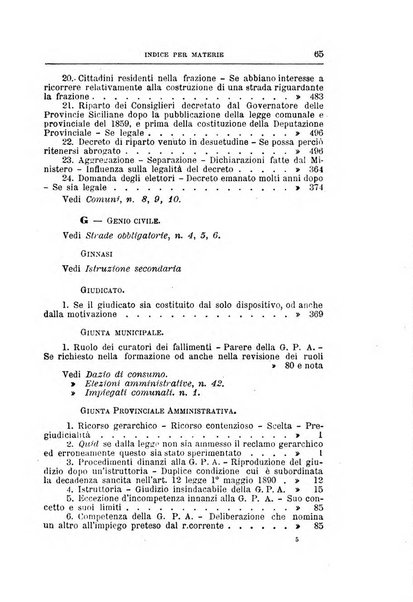 La giustizia amministrativa raccolta di decisioni e pareri del Consiglio di Stato, decisioni della Corte dei conti, sentenze della Cassazione di Roma, e decisioni delle Giunte provinciali amministrative