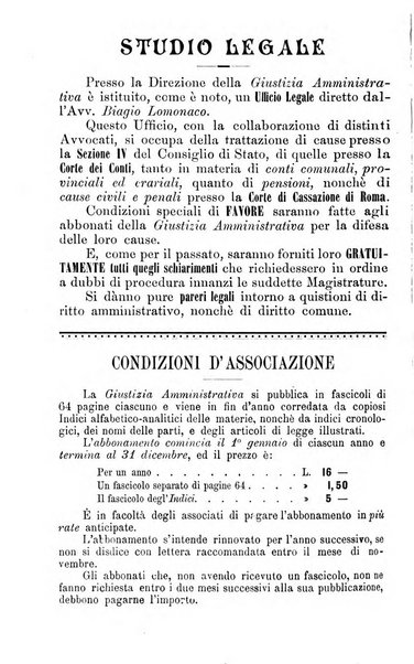 La giustizia amministrativa raccolta di decisioni e pareri del Consiglio di Stato, decisioni della Corte dei conti, sentenze della Cassazione di Roma, e decisioni delle Giunte provinciali amministrative