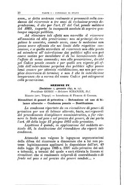 La giustizia amministrativa raccolta di decisioni e pareri del Consiglio di Stato, decisioni della Corte dei conti, sentenze della Cassazione di Roma, e decisioni delle Giunte provinciali amministrative