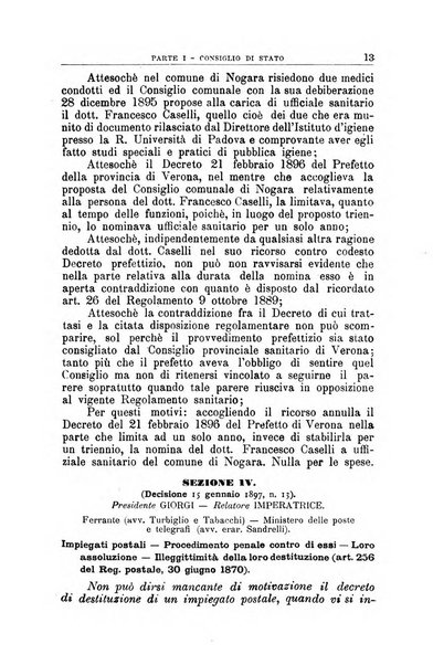 La giustizia amministrativa raccolta di decisioni e pareri del Consiglio di Stato, decisioni della Corte dei conti, sentenze della Cassazione di Roma, e decisioni delle Giunte provinciali amministrative