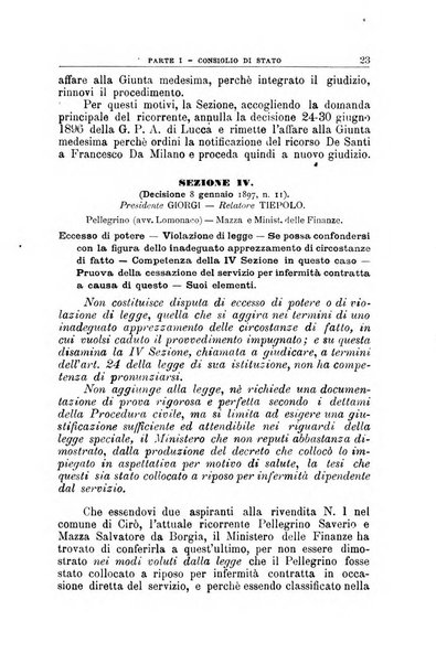 La giustizia amministrativa raccolta di decisioni e pareri del Consiglio di Stato, decisioni della Corte dei conti, sentenze della Cassazione di Roma, e decisioni delle Giunte provinciali amministrative